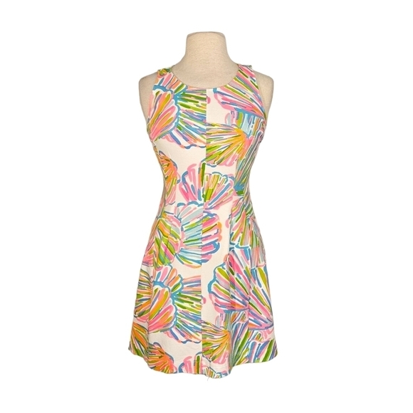Lilly Pulitzer Shellabrate Rainbow Seashell Print Fit & Flare Dresd - Picture 1 of 7